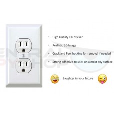 Fake Outlet Stickers Prank -  Funny Electrical Power Plug Plate Cover Decals (US)