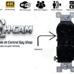 H-Cam Hidden Surveillance Camera Wall Outlet, Spy Security Camera Black w/ WIFI
