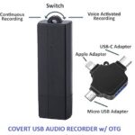 USB Audio Recorder 288 Hours with Phone Adapter