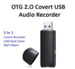 OTG 2.0 - Covert USB Flash Drive Audio Recorder with Voice Activation